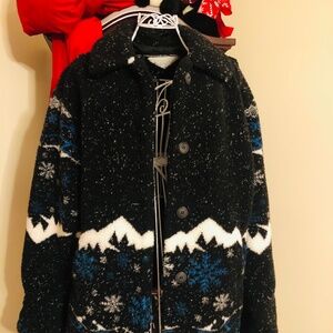 Just in Awesome IZZI button up Teddy Jacket with outdoor design